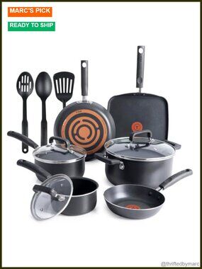 12 Piece ProGlide Nonstick Cookware Set with Fry Pans Saucepans Dutch Oven